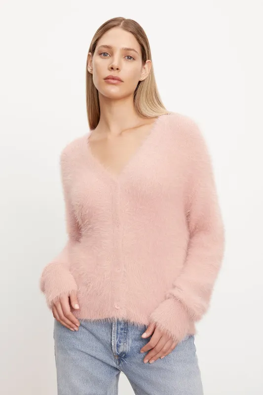 KELSEY FEATHER YARN CARDIGAN made by Velvet by Graham & Spencer