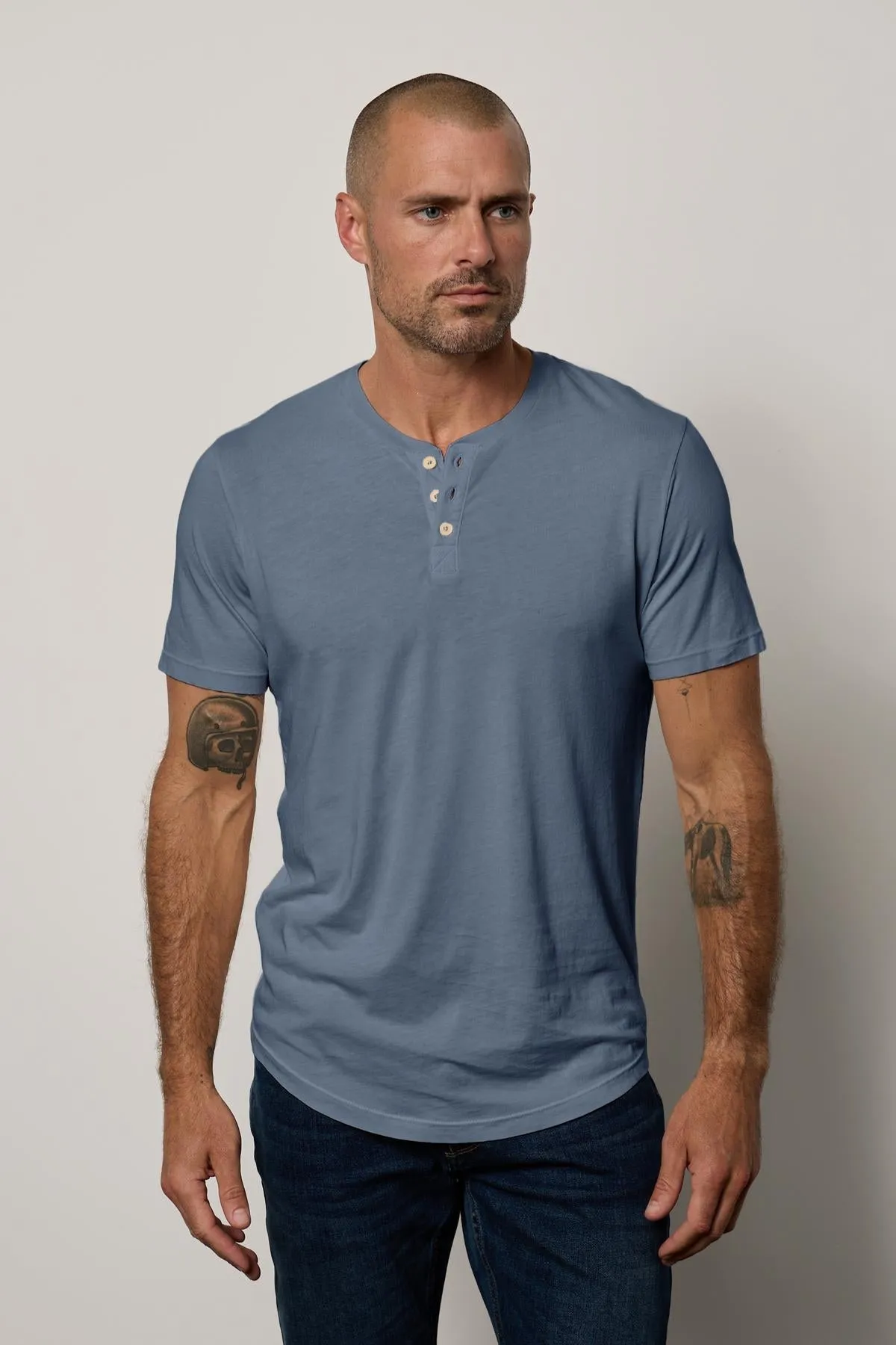 FULTON SHORT SLEEVE HENLEY sold by Velvet by Graham & Spencer