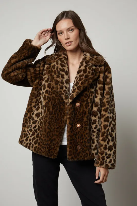 AMANI LEOPARD LUX FAUX FUR JACKET made by Velvet by Graham & Spencer
