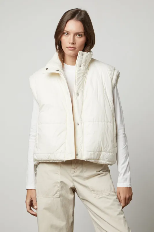 ALICIA REVERSIBLE PUFFER SHERPA VEST sold by Velvet by Graham & Spencer