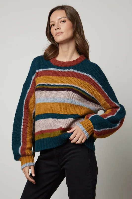 SAMARA STRIPED CREW NECK SWEATER sold by Velvet by Graham & Spencer