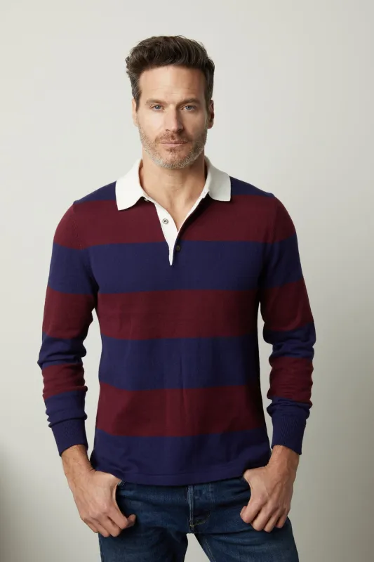 HASTINGS STRIPED SWEATER POLO made by Velvet by Graham & Spencer