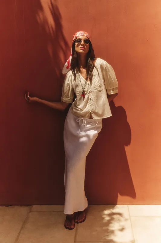 BEKA HEAVY LINEN SKIRT made by Velvet by Graham & Spencer