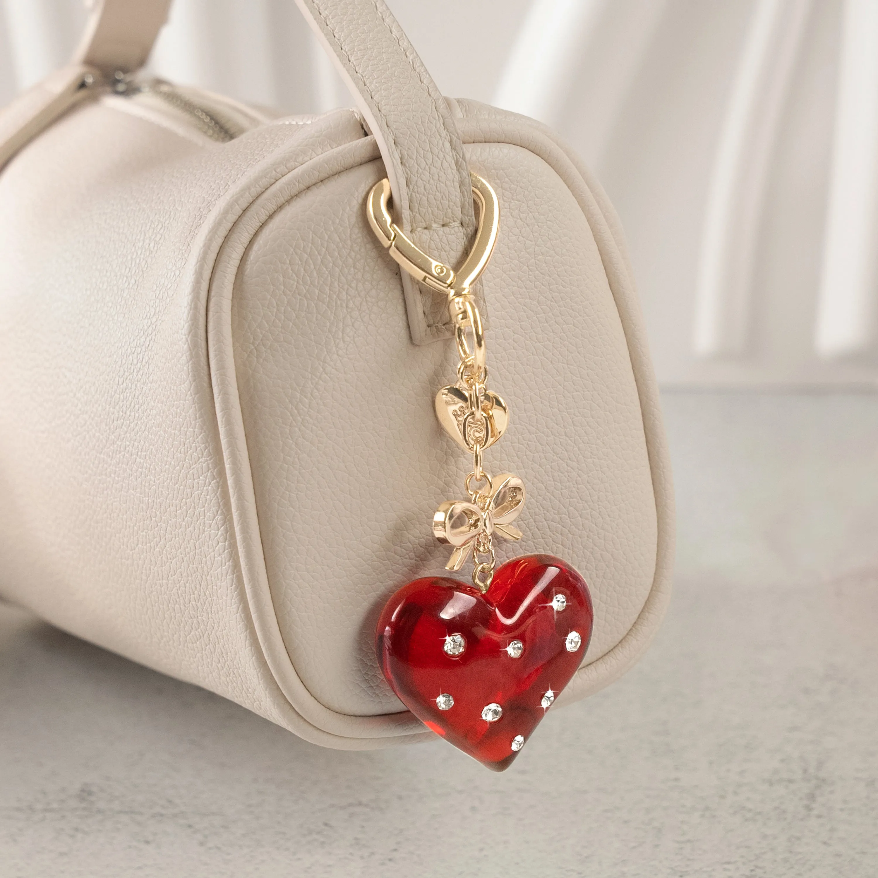 Red Crystal Heart Bag Charm sold by Velvet Caviar product image thumbnail 5