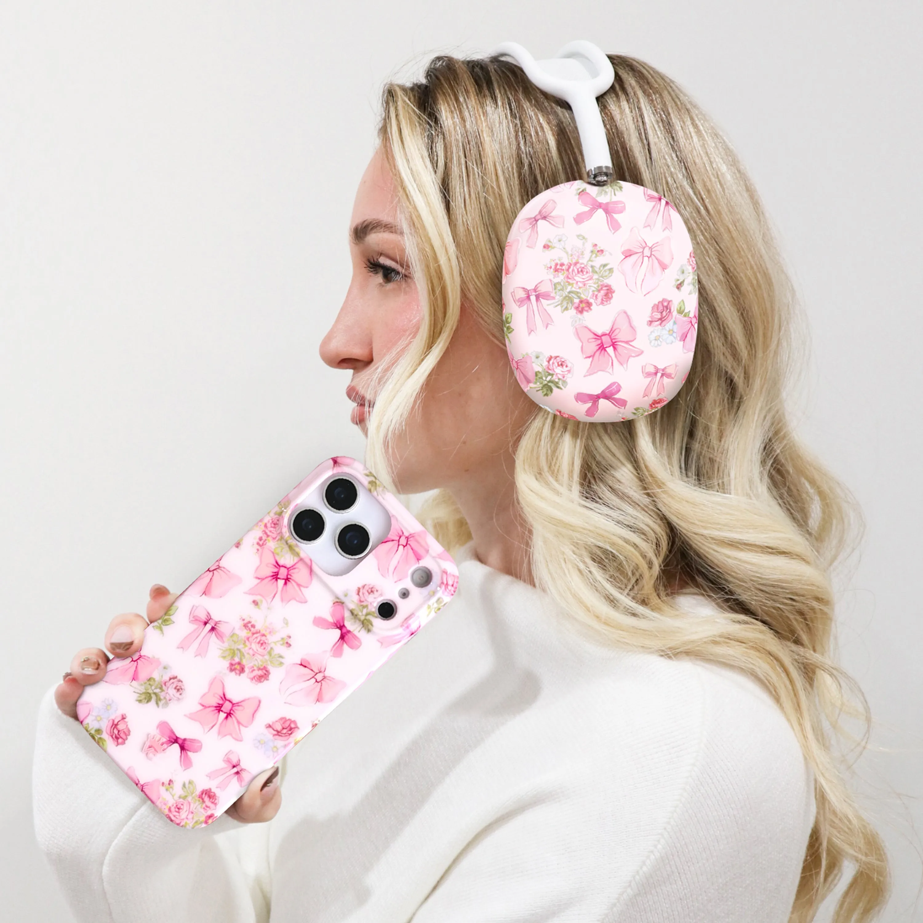 Posie Pink Bow AirPod Max Case sold by Velvet Caviar product image thumbnail 2