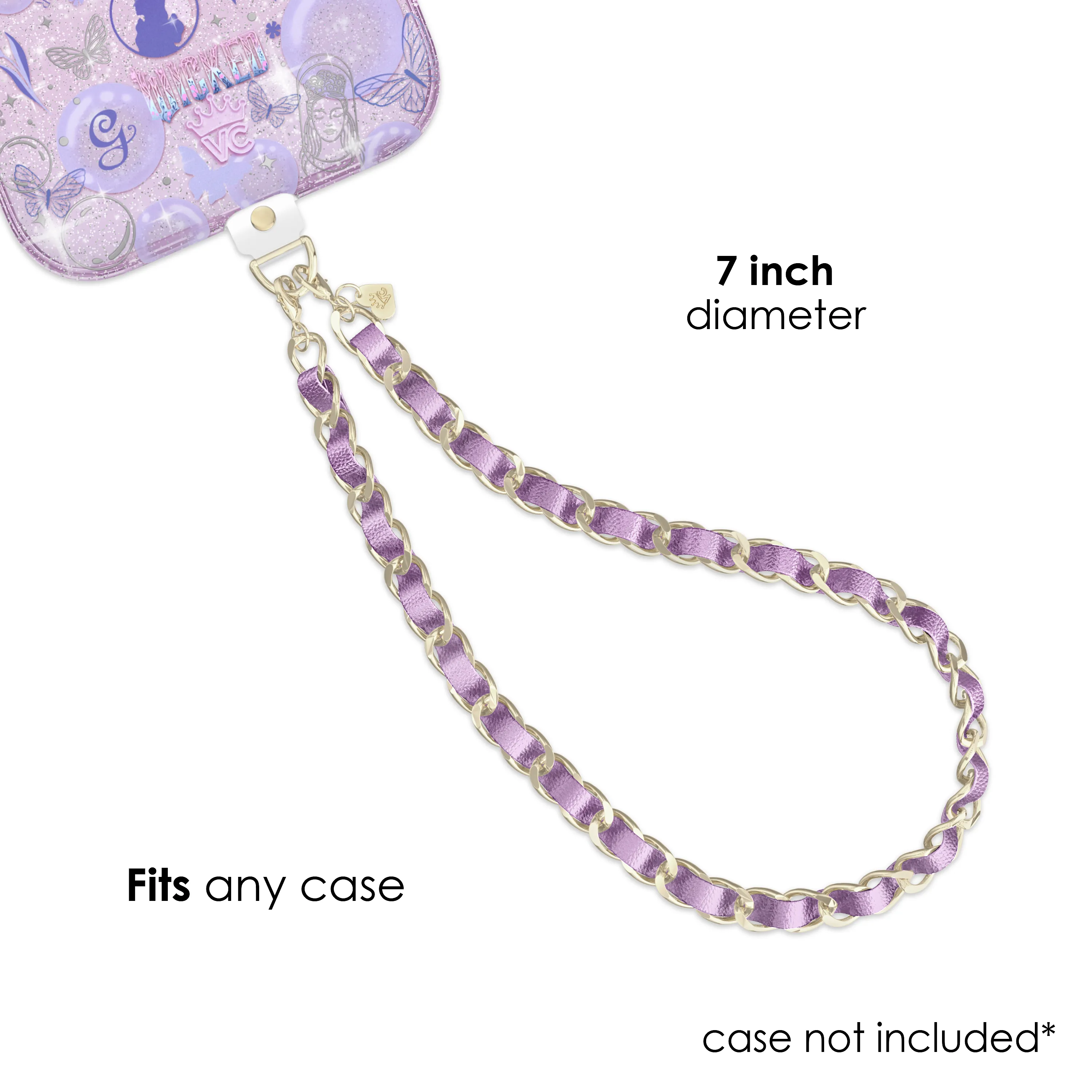 Metallic Purple Leather Chain Phone Charm sold by Velvet Caviar product image thumbnail 4