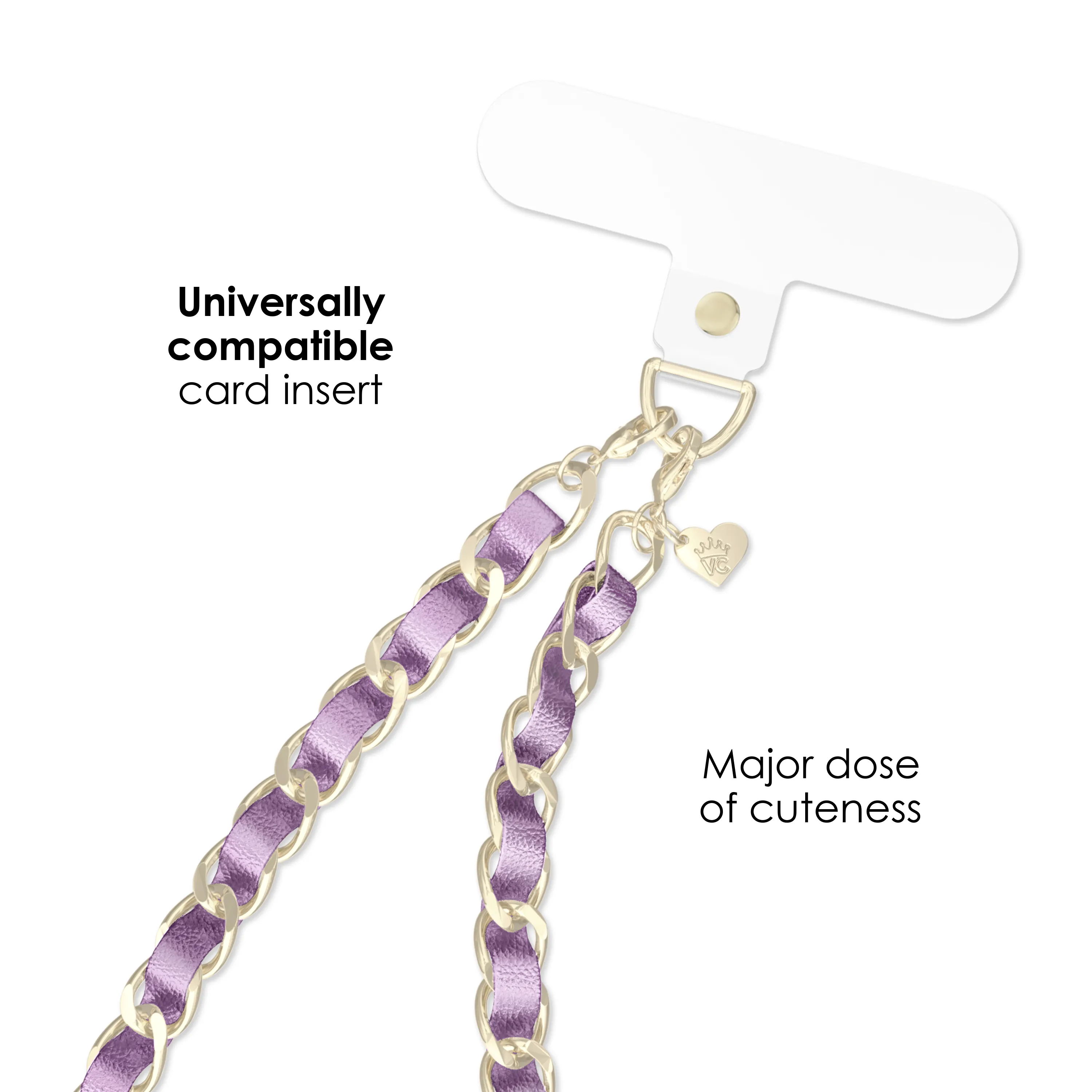 Metallic Purple Leather Chain Phone Charm sold by Velvet Caviar product image thumbnail 3
