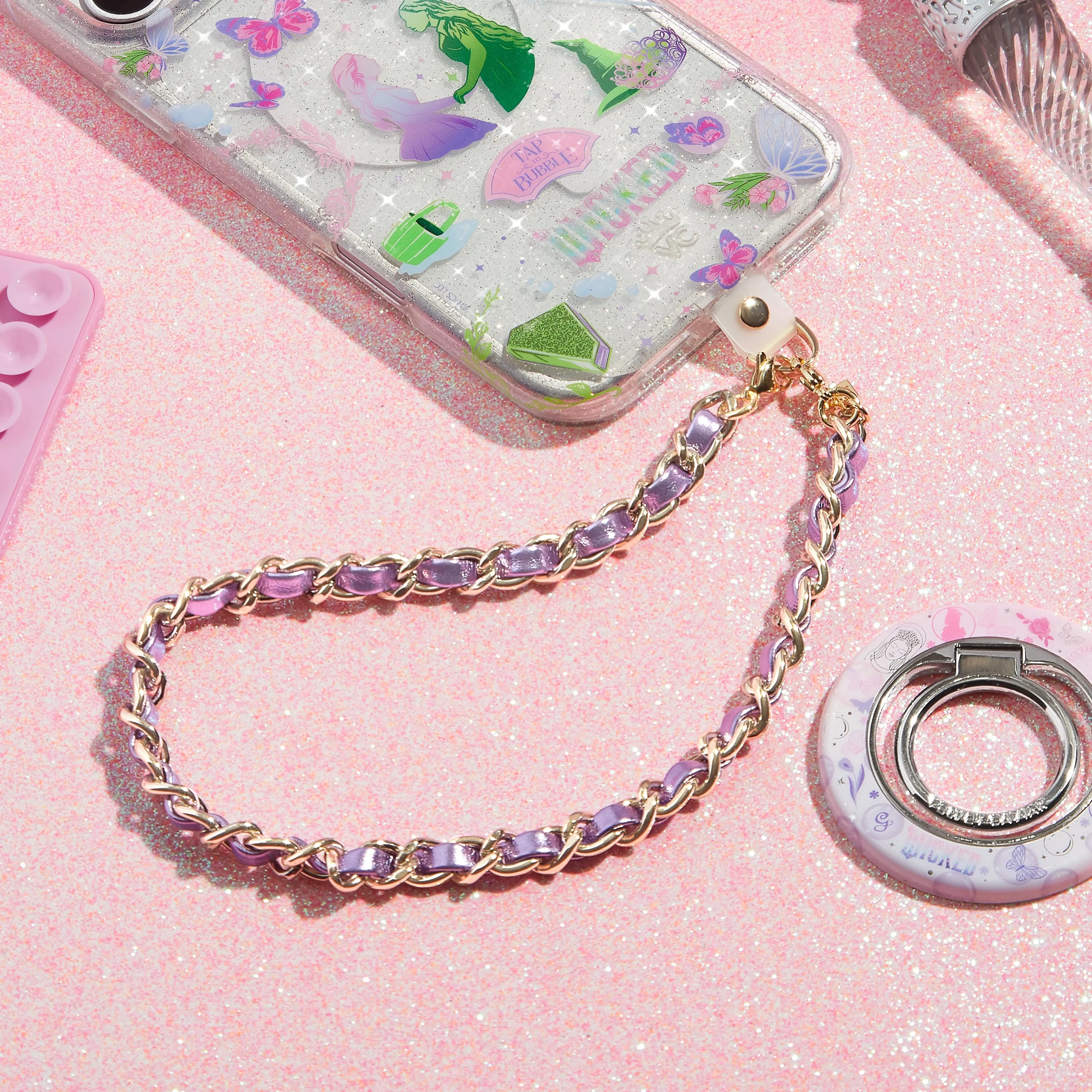 Metallic Purple Leather Chain Phone Charm sold by Velvet Caviar product image thumbnail 5