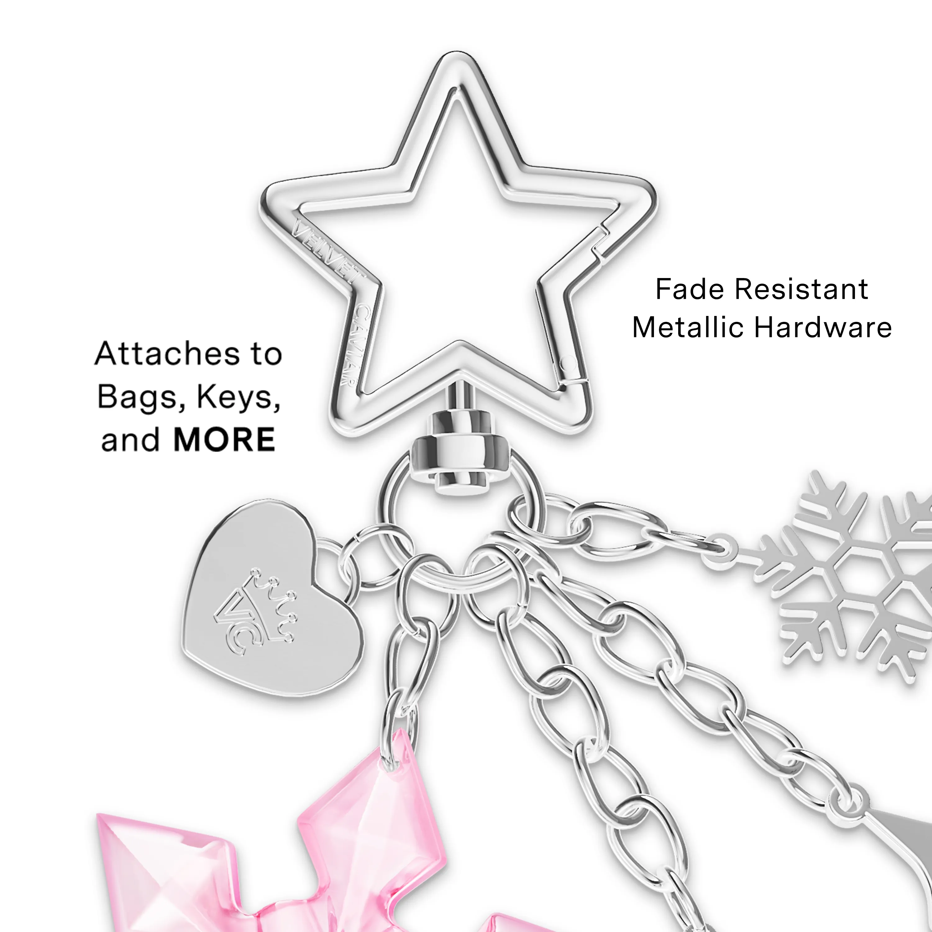 Pink Snowflake Bag Charm sold by Velvet Caviar product image thumbnail 3