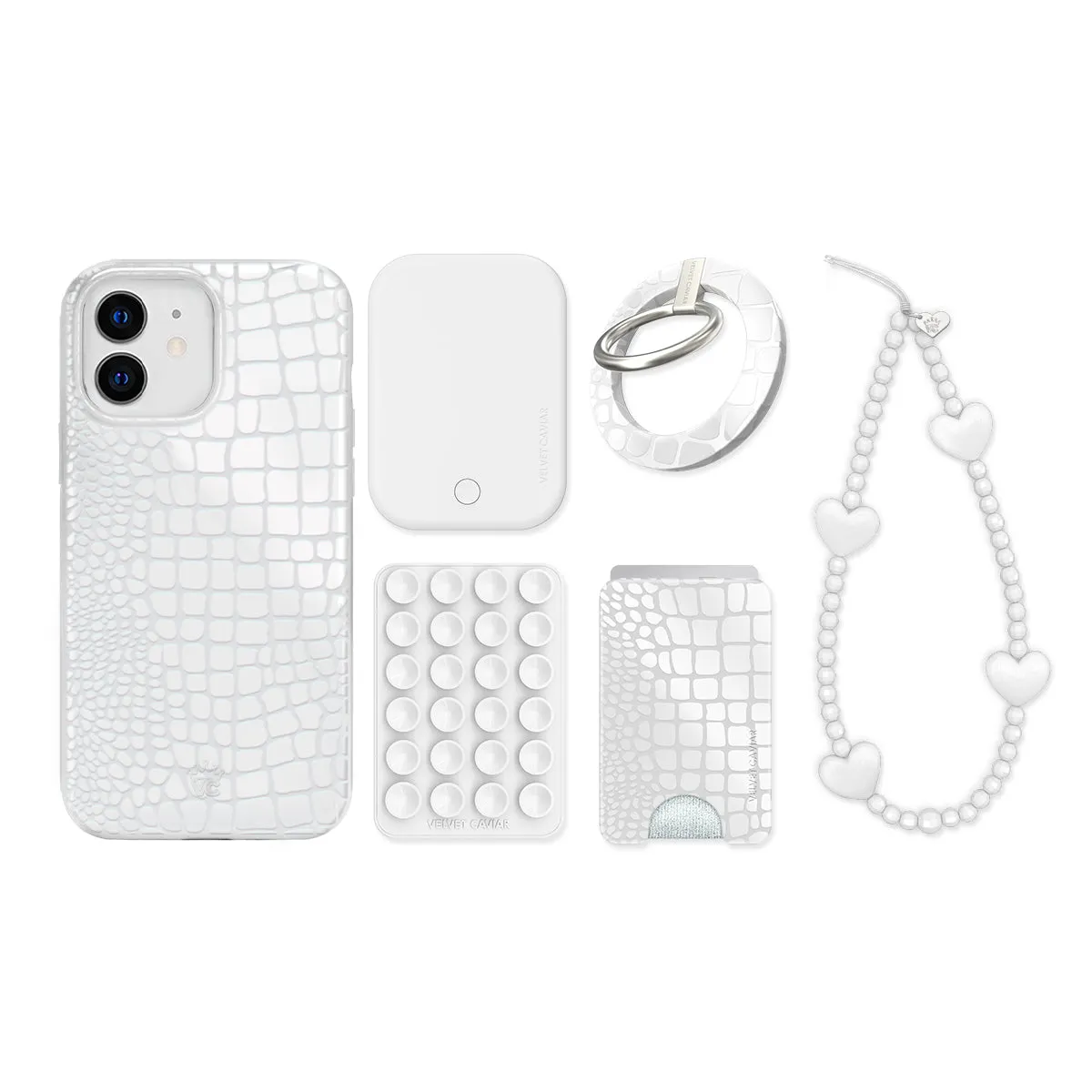 White Croc iPhone Bundle Set sold by Velvet Caviar