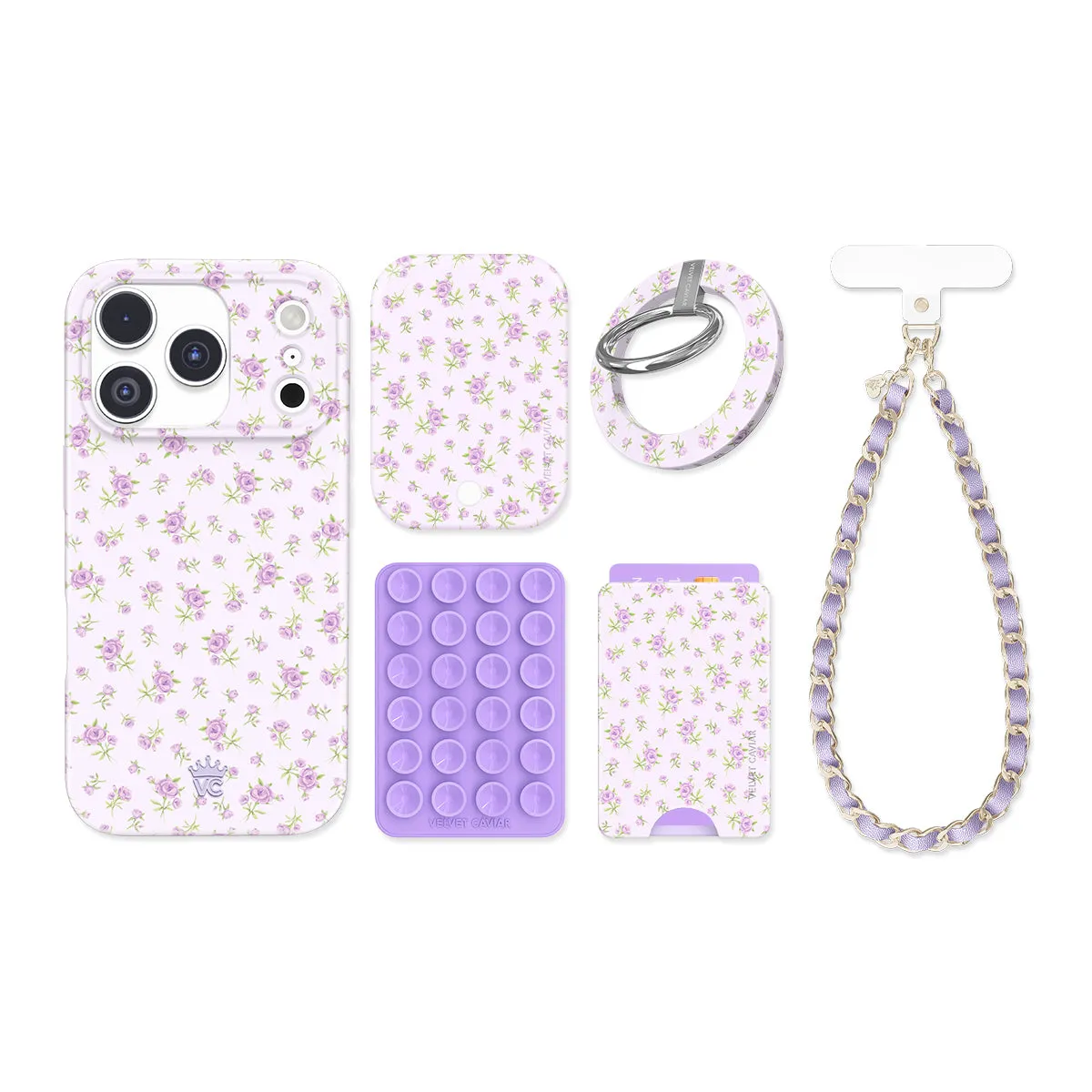 Dainty Lilac Floral iPhone Bundle Set sold by Velvet Caviar product image thumbnail 3