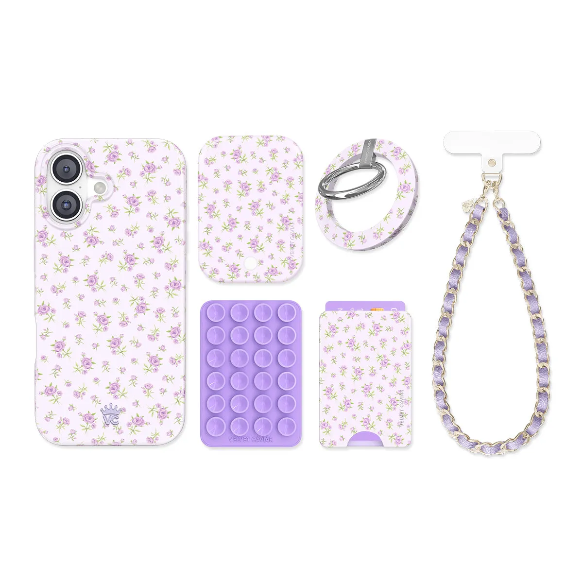 Dainty Lilac Floral iPhone Bundle Set sold by Velvet Caviar product image thumbnail 4