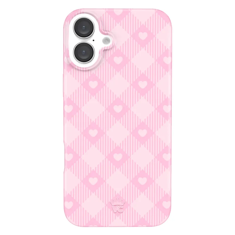 Dolly Pink Gingham iPhone Case made by Velvet Caviar