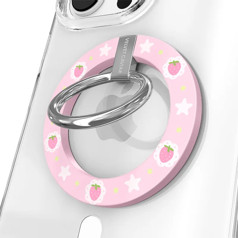 Strawberry Macaron MagSafe Grip Ring made by Velvet Caviar