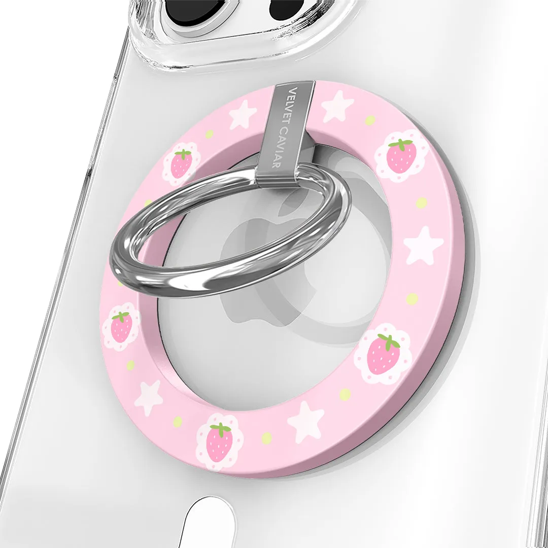 Strawberry Macaron MagSafe Grip Ring sold by Velvet Caviar