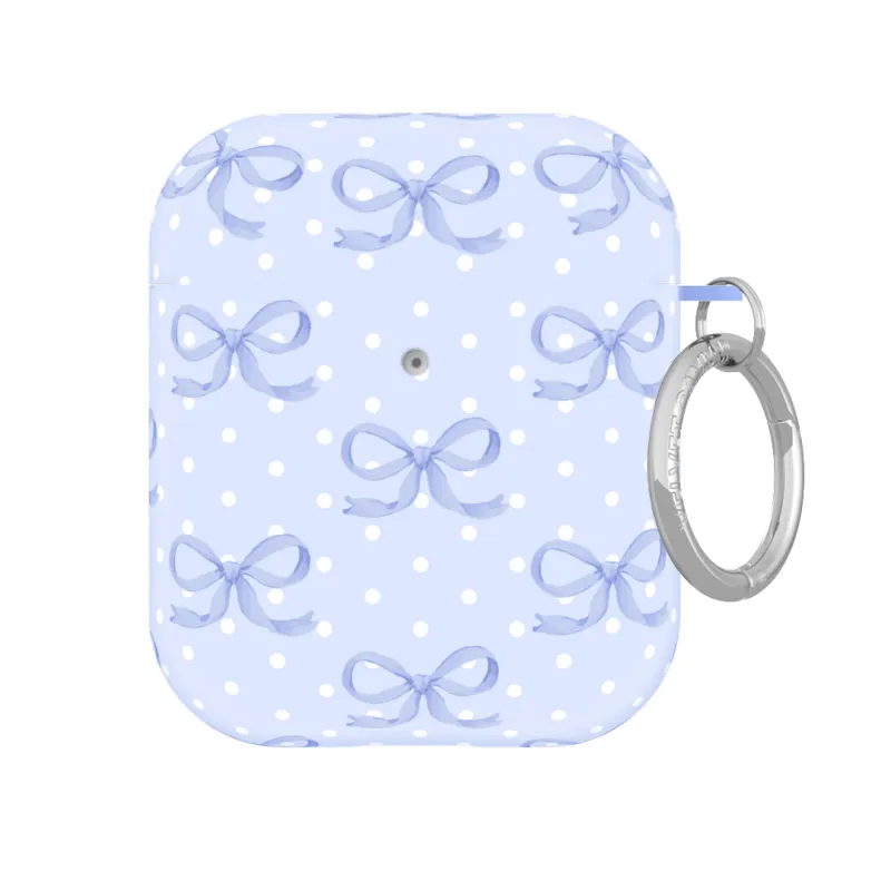 Lovely Blue Bows AirPod Case made by Velvet Caviar