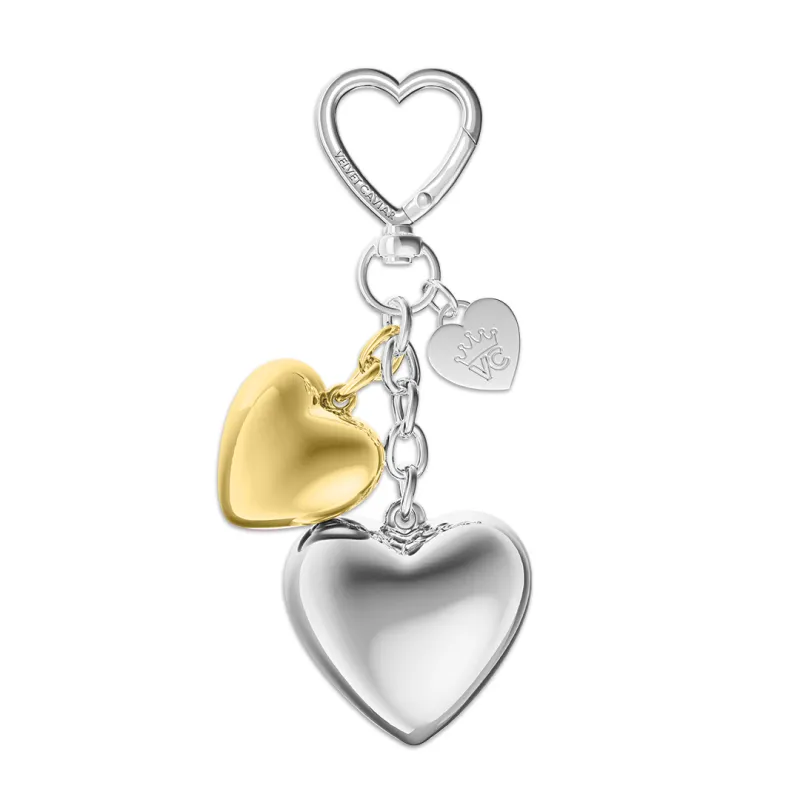 Mixed Metal Heart Bag Charm sold by Velvet Caviar