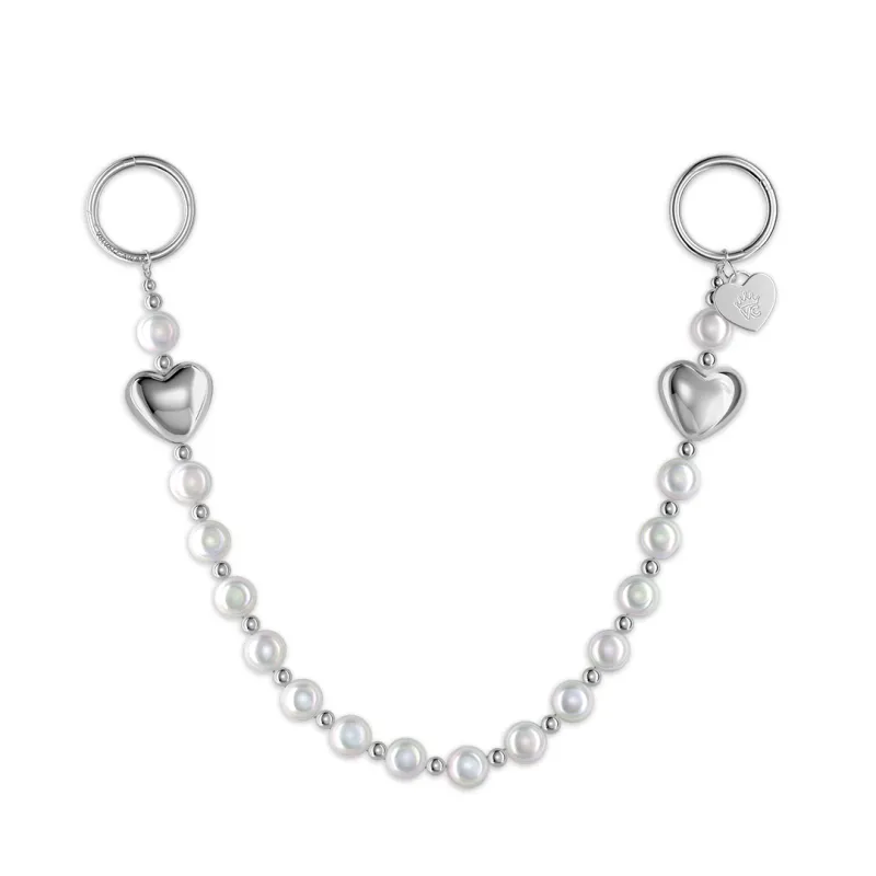 Pearl Heart Bag Chain sold by Velvet Caviar