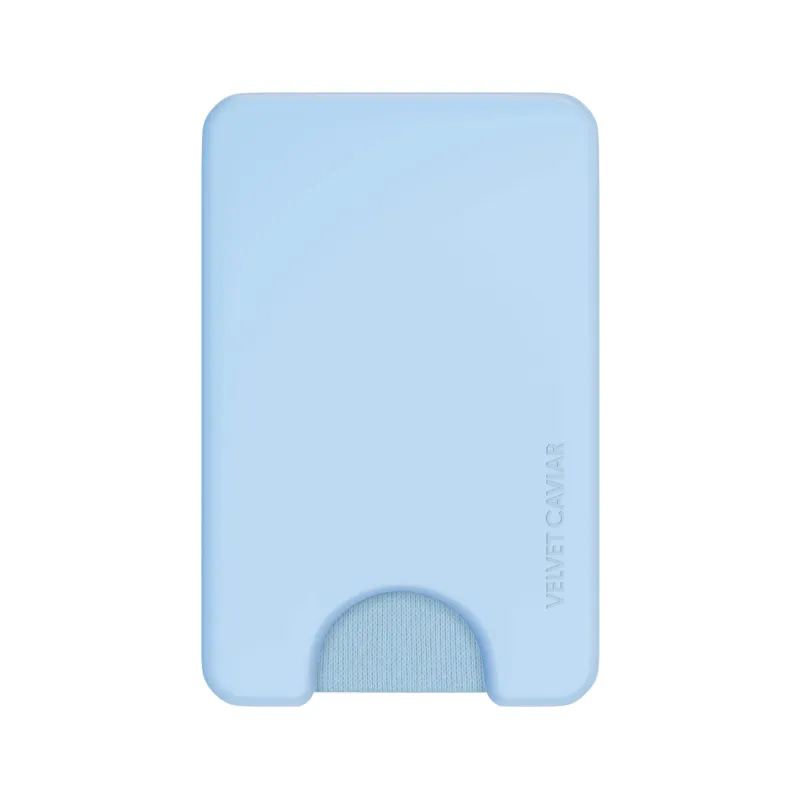 Cotton Candy Blue MagSafe Wallet made by Velvet Caviar