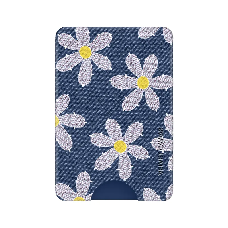 Denim Daisy MagSafe Wallet made by Velvet Caviar
