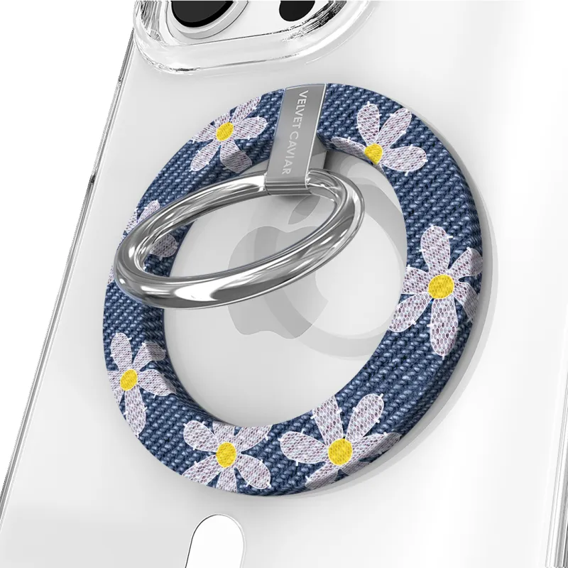 Denim Daisy MagSafe Grip Ring made by Velvet Caviar
