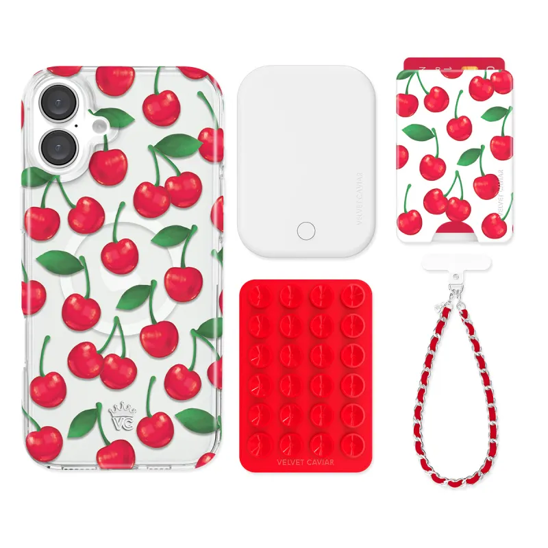 Very Cherry iPhone Bundle Set - Wallet made by Velvet Caviar
