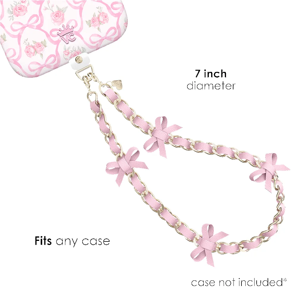 Pink Bow Leather Chain Phone Charm sold by Velvet Caviar product image thumbnail 4