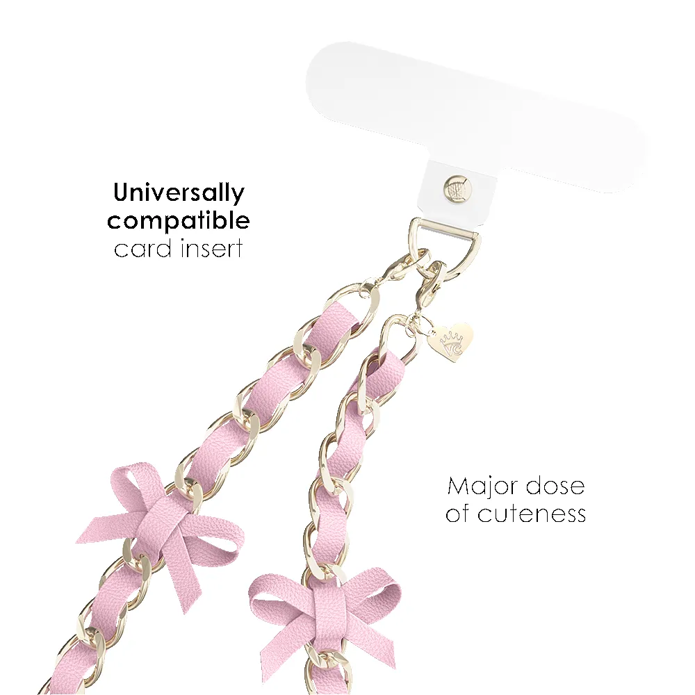 Pink Bow Leather Chain Phone Charm sold by Velvet Caviar product image thumbnail 3