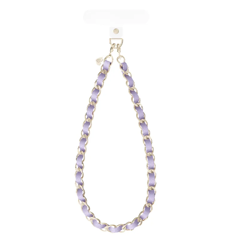Lilac Leather Chain Phone Charm sold by Velvet Caviar