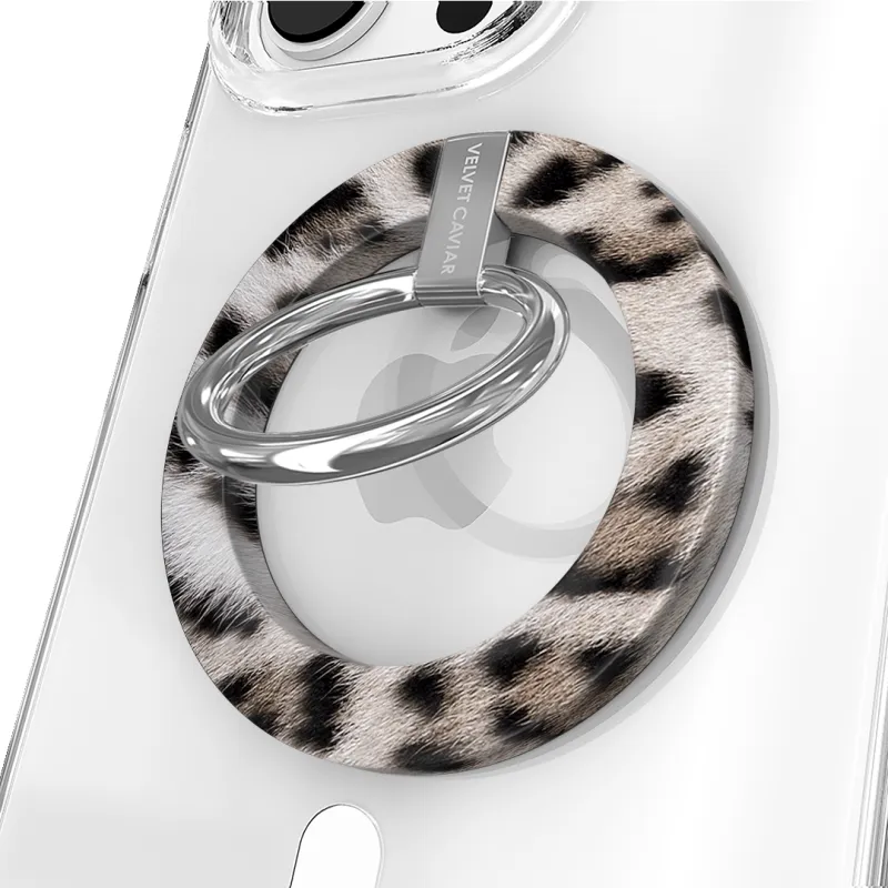 Arctic Leopard MagSafe Grip Ring made by Velvet Caviar