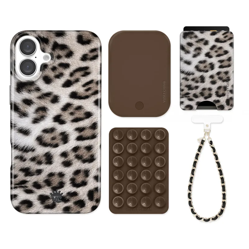 Arctic Leopard iPhone Bundle Set - Wallet sold by Velvet Caviar