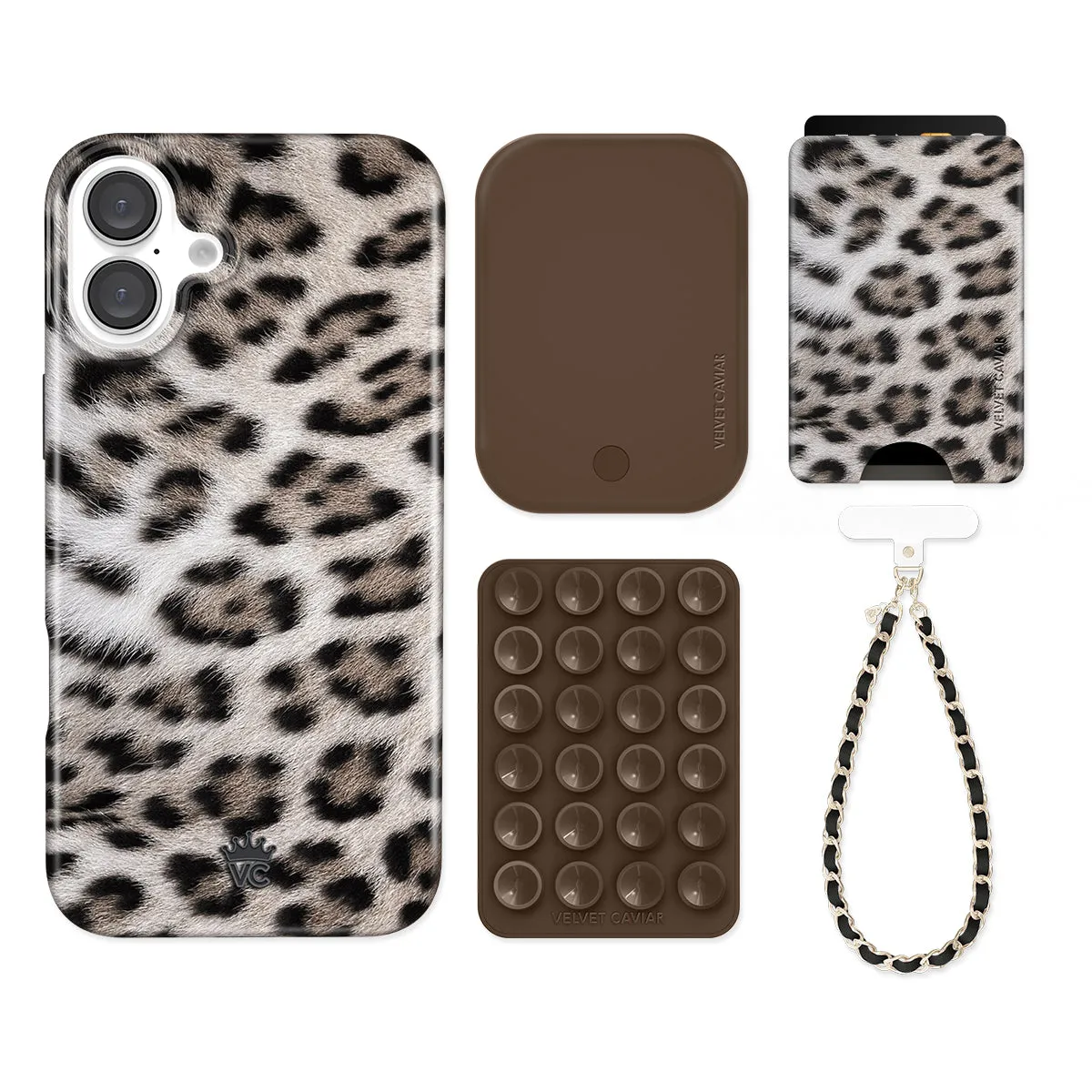 Arctic Leopard iPhone Bundle Set - Wallet sold by Velvet Caviar