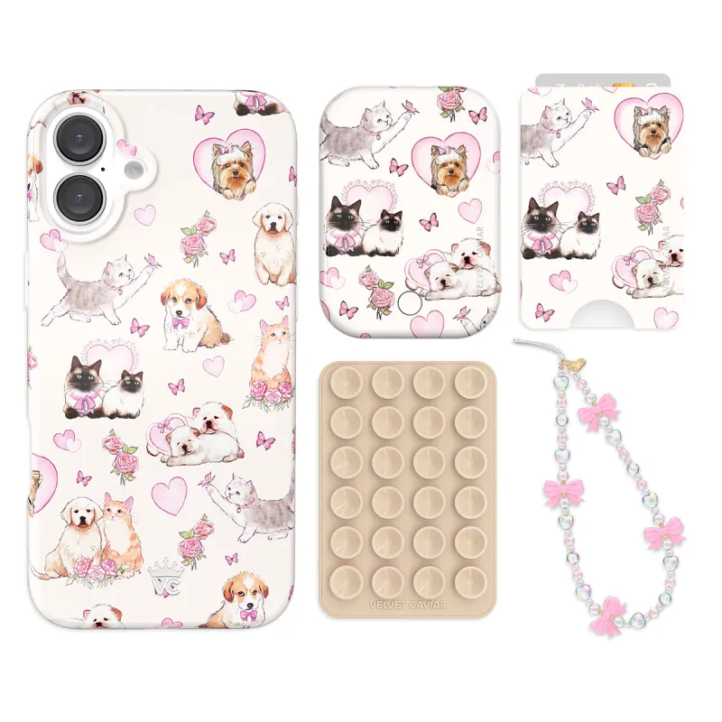 Puppies and Kittens iPhone Bundle Set - Wallet sold by Velvet Caviar