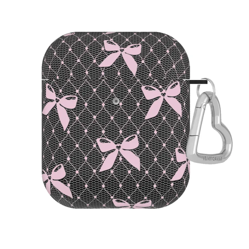 Lacy Pink Bows AirPod Case sold by Velvet Caviar