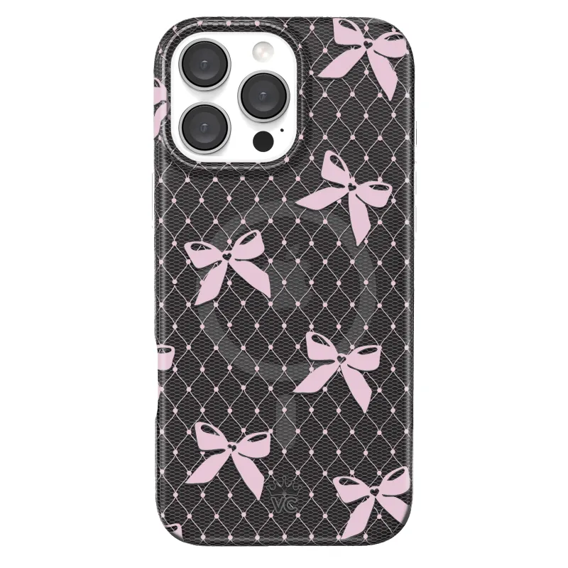 Lacy Pink Bows iPhone Case sold by Velvet Caviar