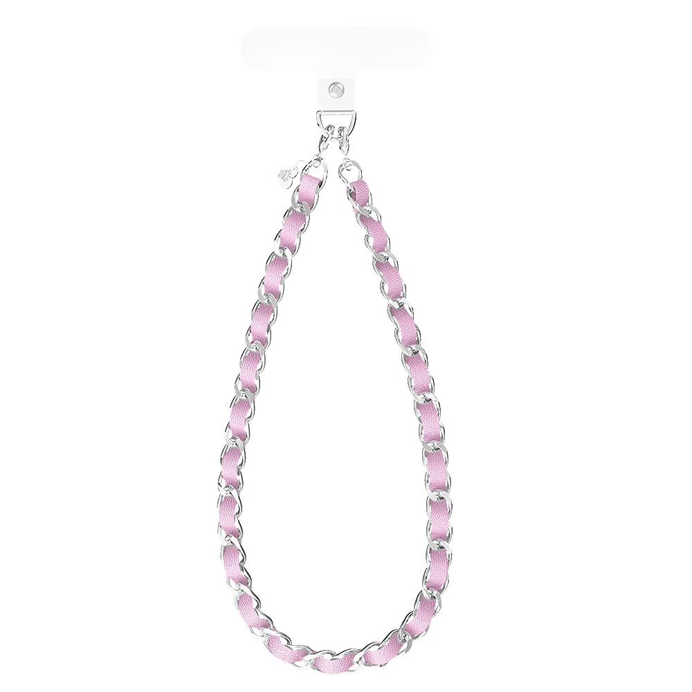 Pink Leather Chain Phone Charm sold by Velvet Caviar