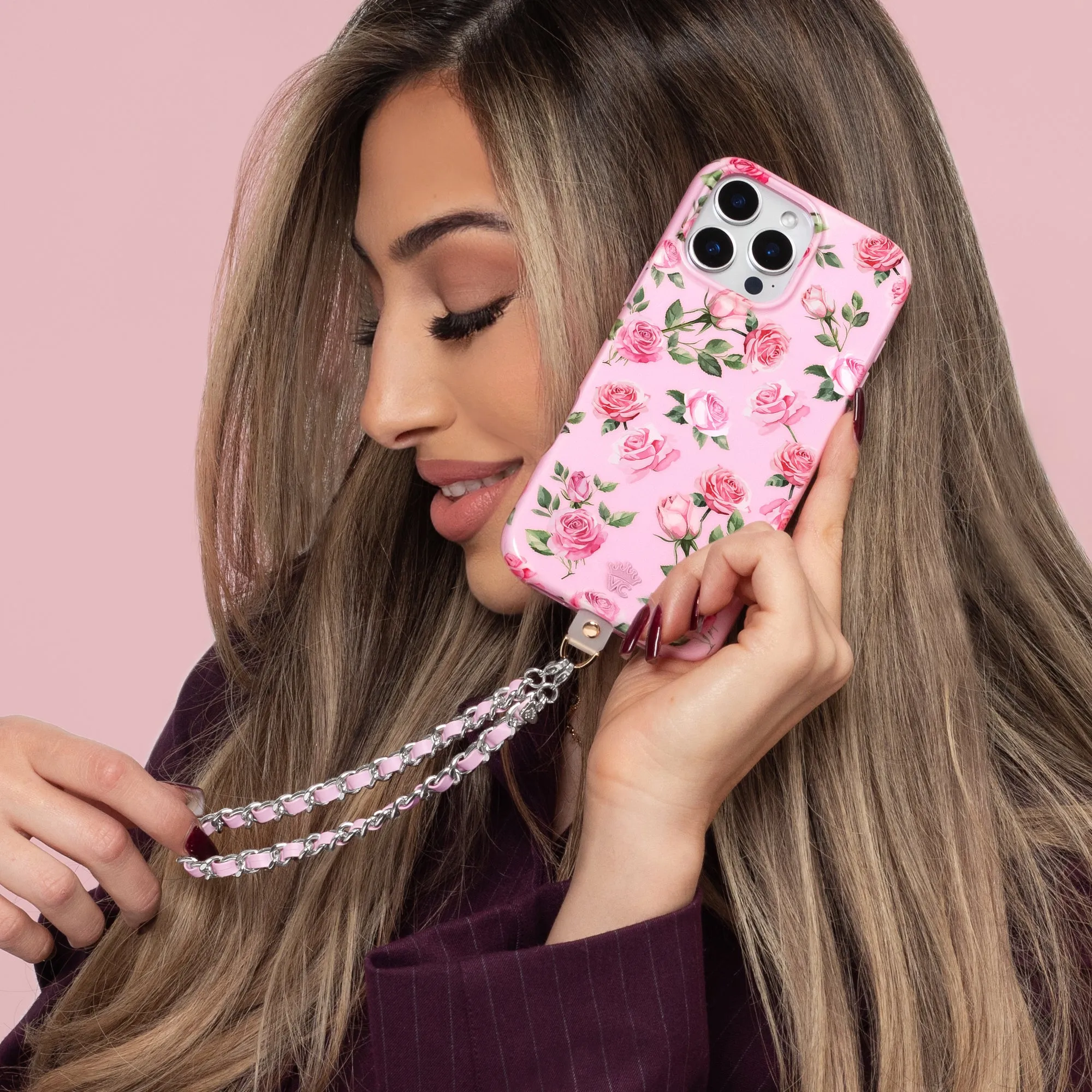 Pink Leather Chain Phone Charm sold by Velvet Caviar product image thumbnail 2