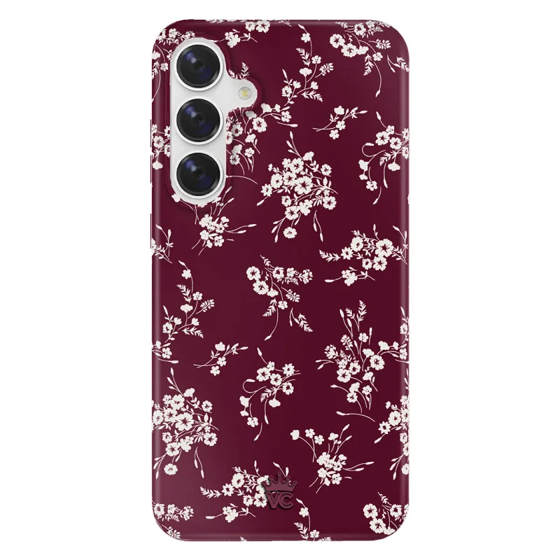 French Burgundy Floral Samsung Case sold by Velvet Caviar