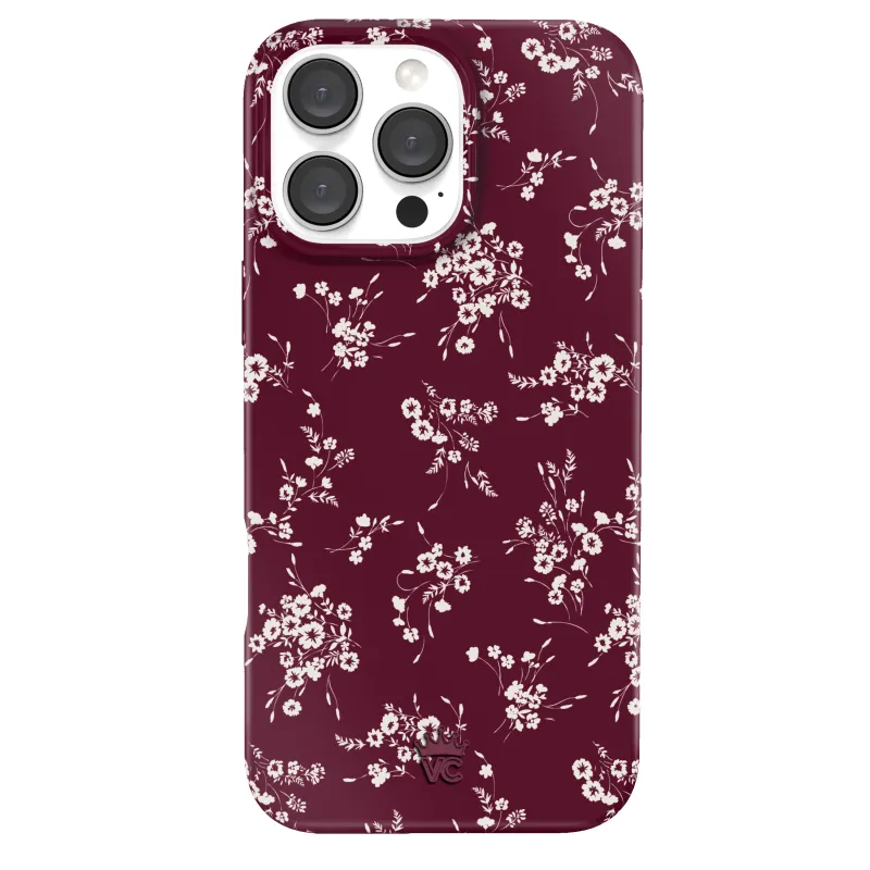 French Burgundy Floral iPhone Case sold by Velvet Caviar