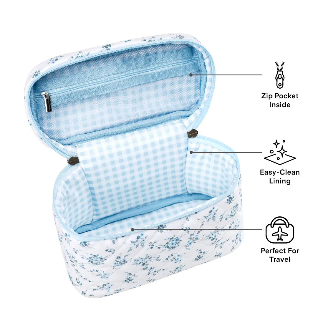 French Blue Floral Vanity Bag sold by Velvet Caviar product image thumbnail 4