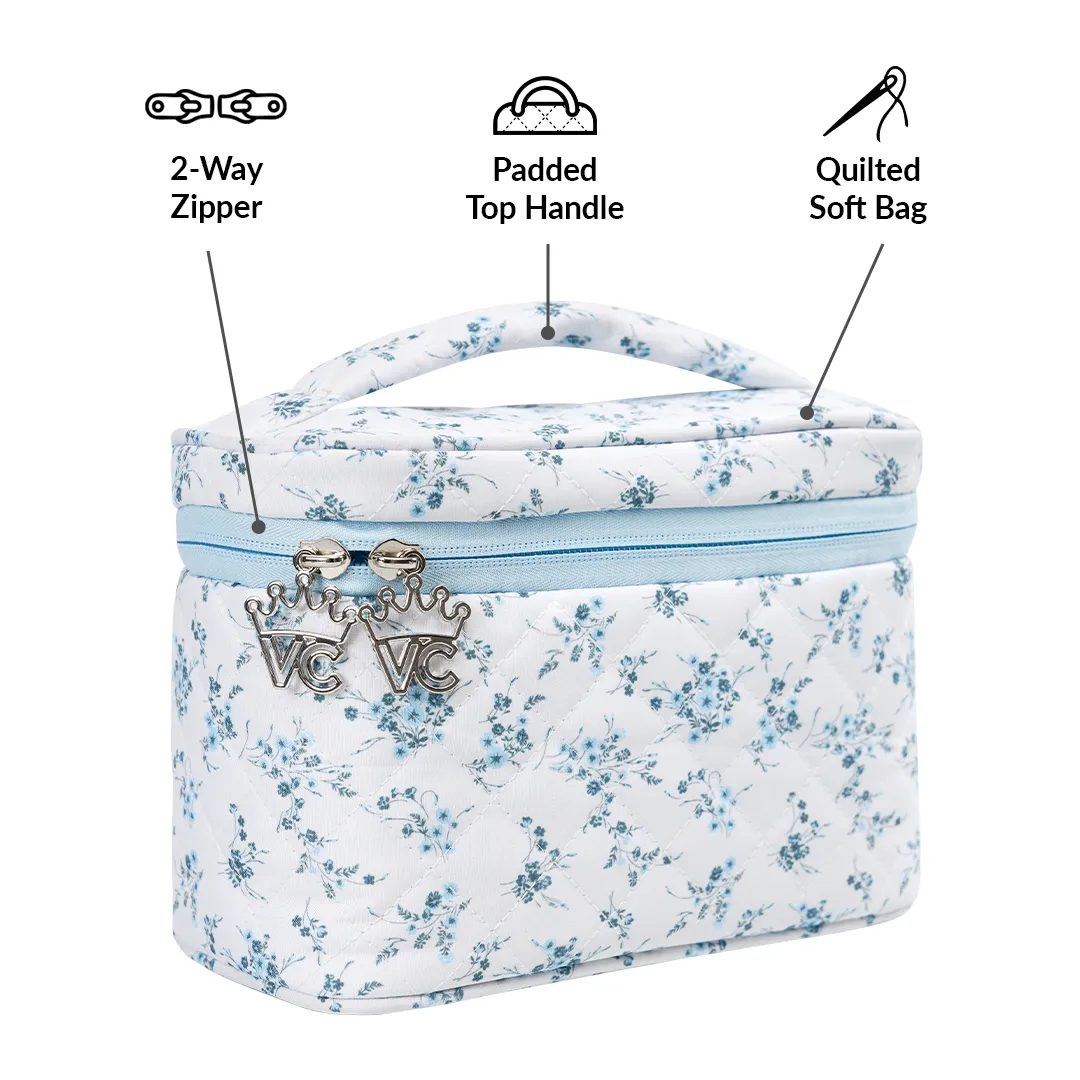 French Blue Floral Vanity Bag sold by Velvet Caviar product image thumbnail 3