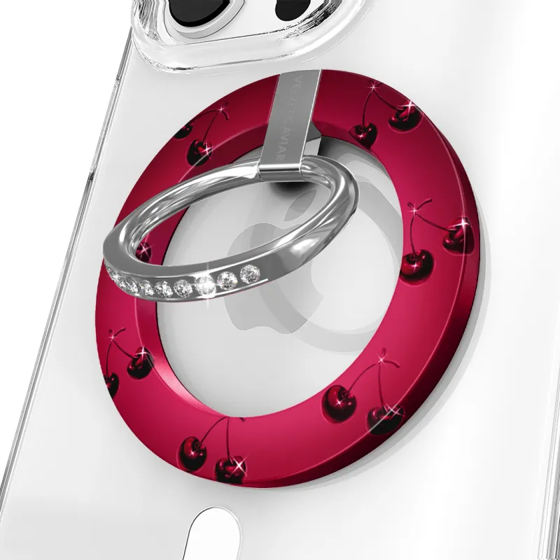 Black Cherry Crystal MagSafe Grip Ring made by Velvet Caviar