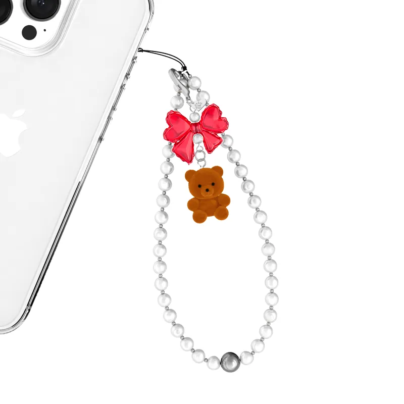 Winter Teddy Phone Charm made by Velvet Caviar