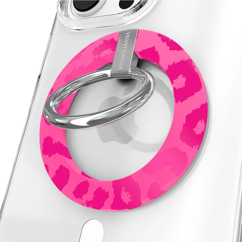 Even Hotter Pink Leopard MagSafe Grip Ring made by Velvet Caviar