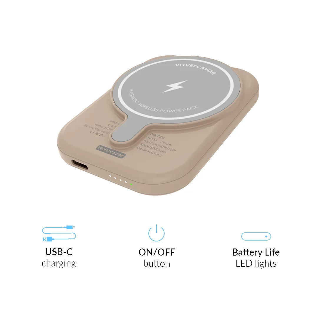Sand Stone MagSafe Battery Power Pack sold by Velvet Caviar product image thumbnail 5