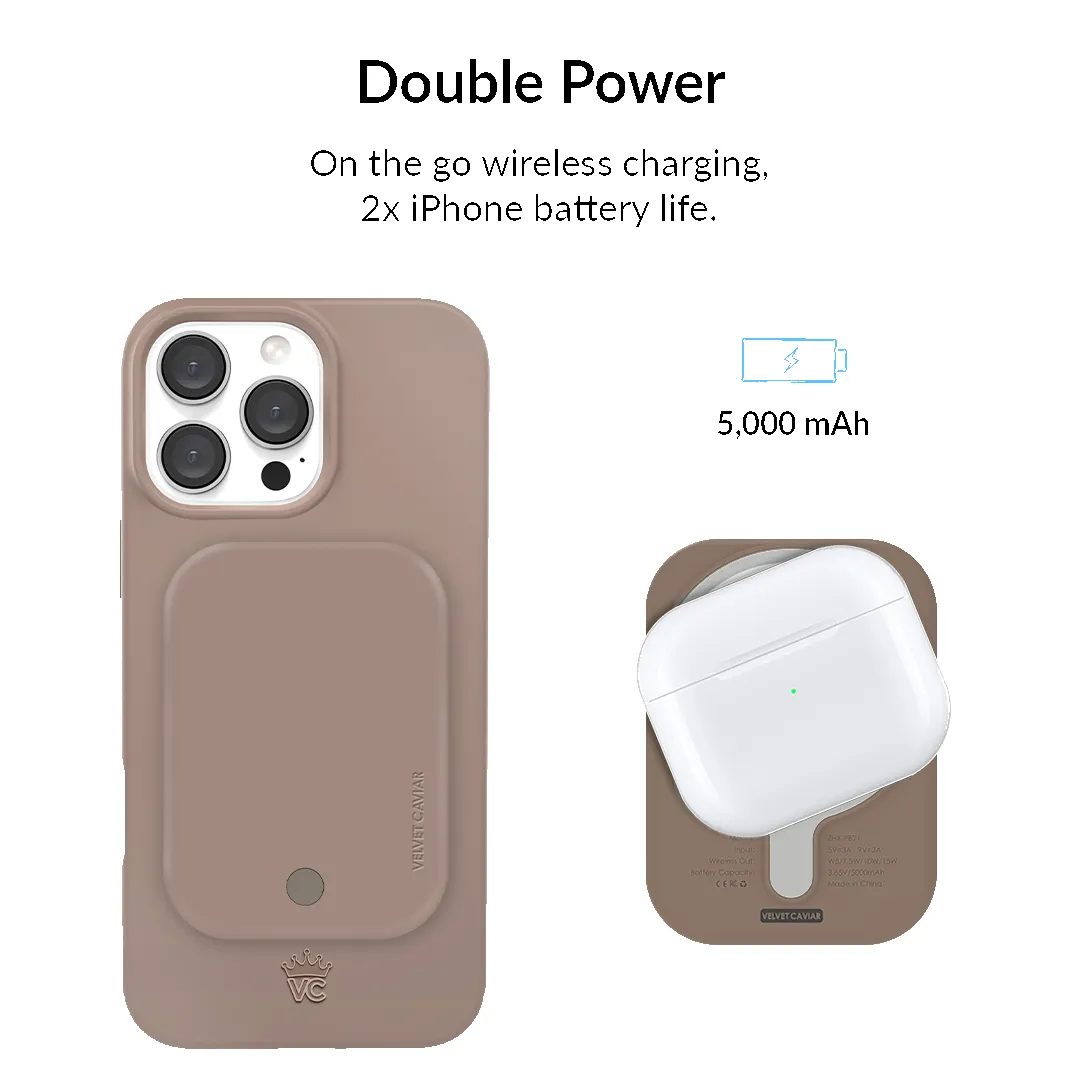 Cashmere Taupe MagSafe Battery Power Pack sold by Velvet Caviar product image thumbnail 3