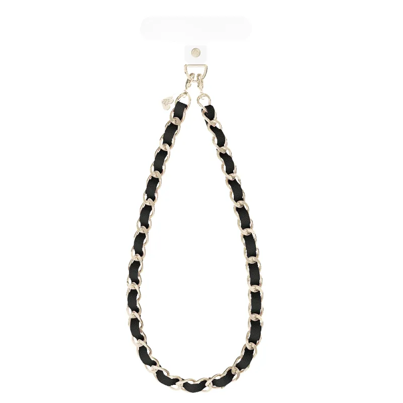 Black Leather Chain Phone Charm sold by Velvet Caviar