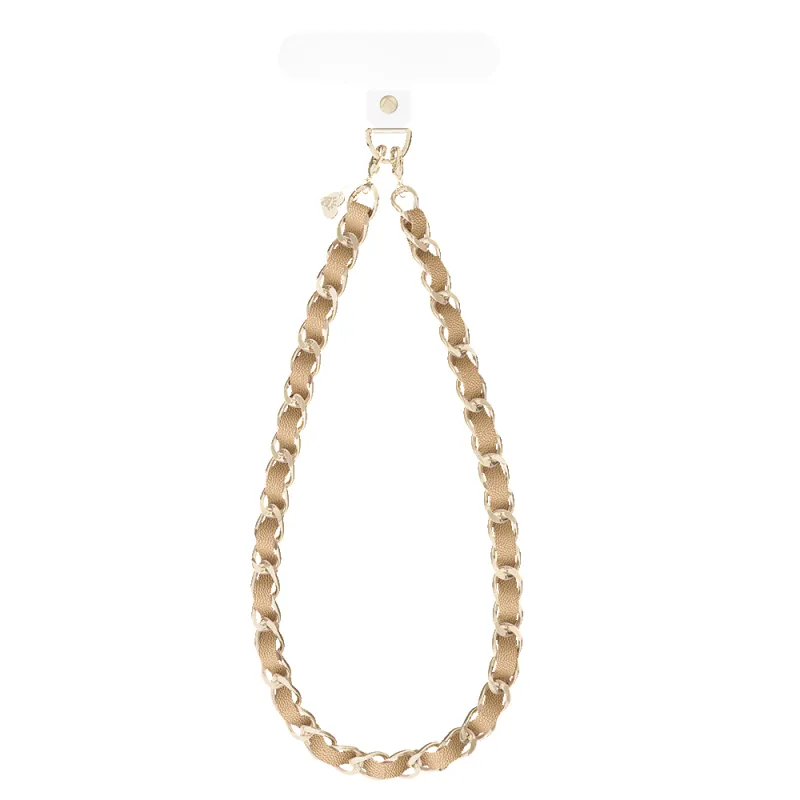 Nude Leather Chain Phone Charm made by Velvet Caviar