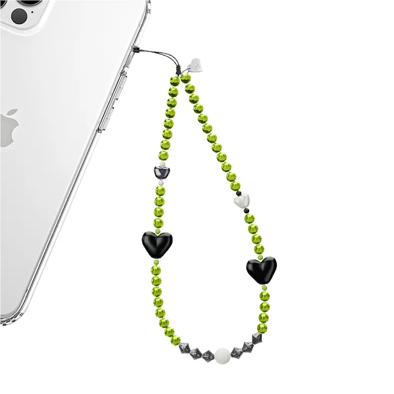 Green & Black Hearts Phone Charm sold by Velvet Caviar