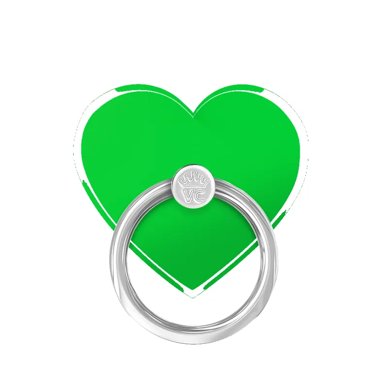 Neon Green Heart Phone Ring made by Velvet Caviar